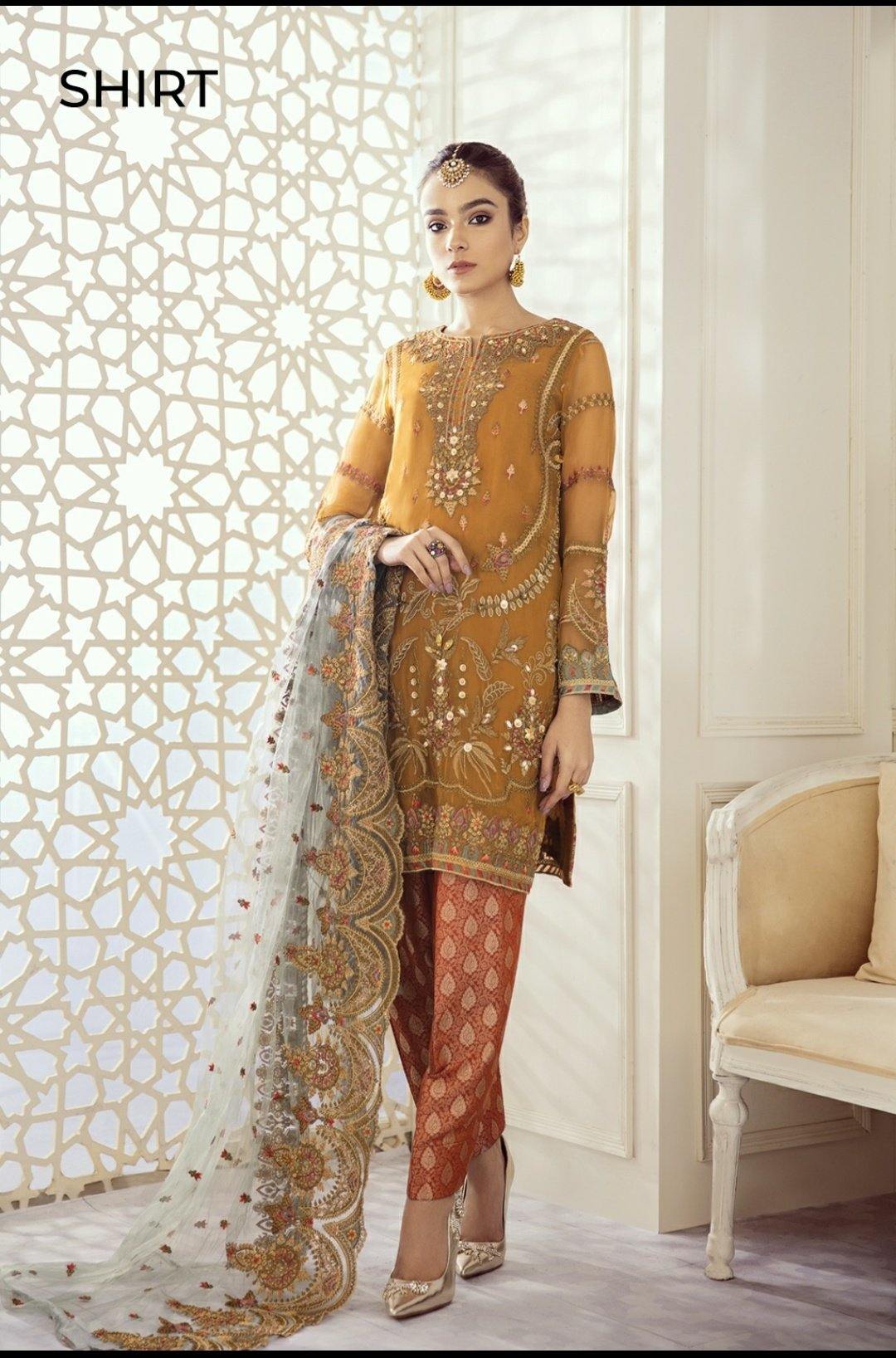 Iznik Imperial Chiffon Collection/ID-07 Desert Monarch (3PC) - AWWALBOUTIQUE