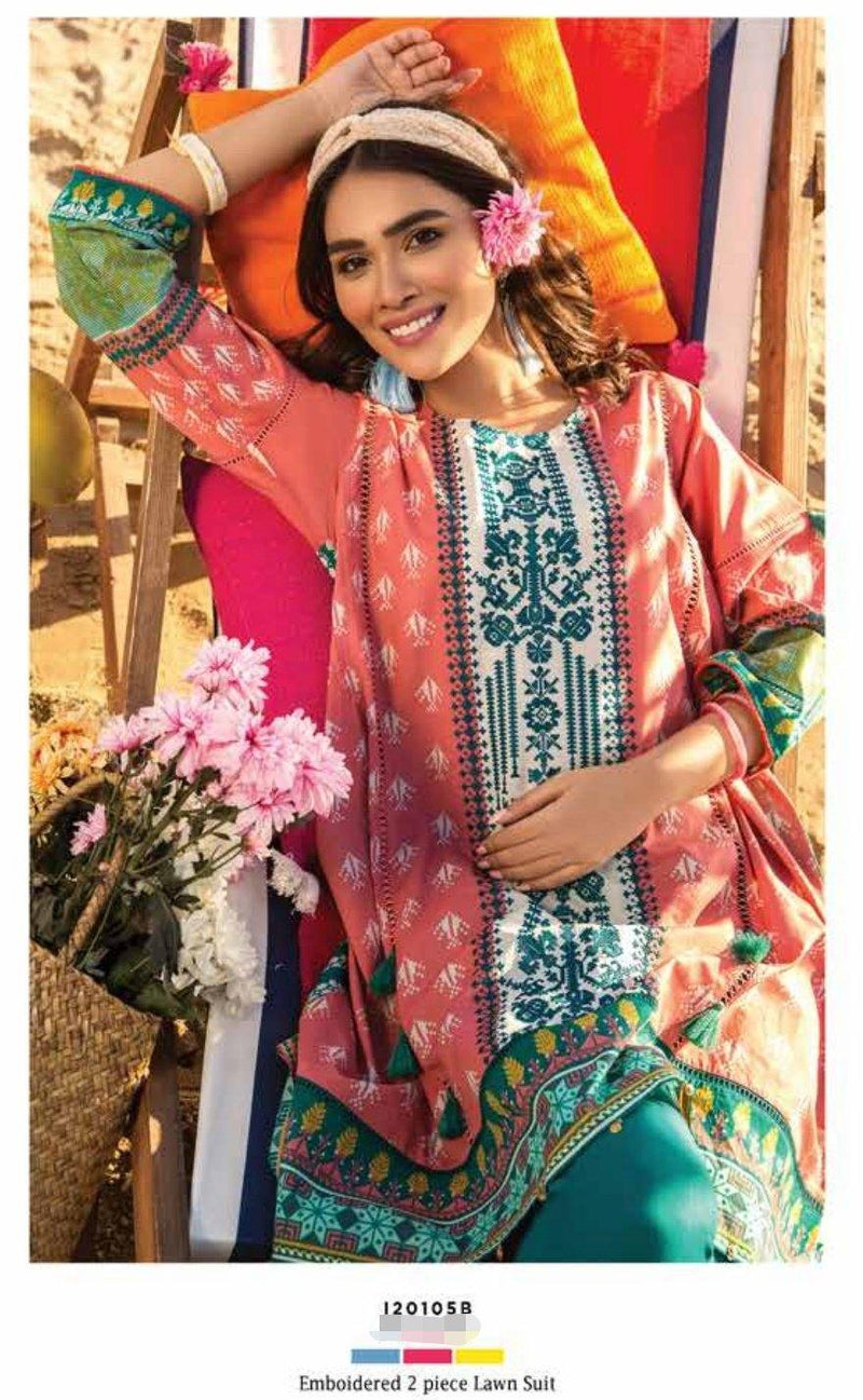 Khaadi Feel Free Lawn Collection/I Series/I 20105B/2 Pc/ - AWWALBOUTIQUE