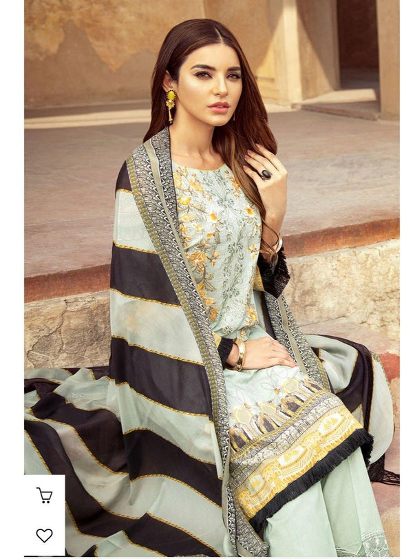 Ramsha Chevron Luxury Lawn 2020/C 203 - AWWALBOUTIQUE