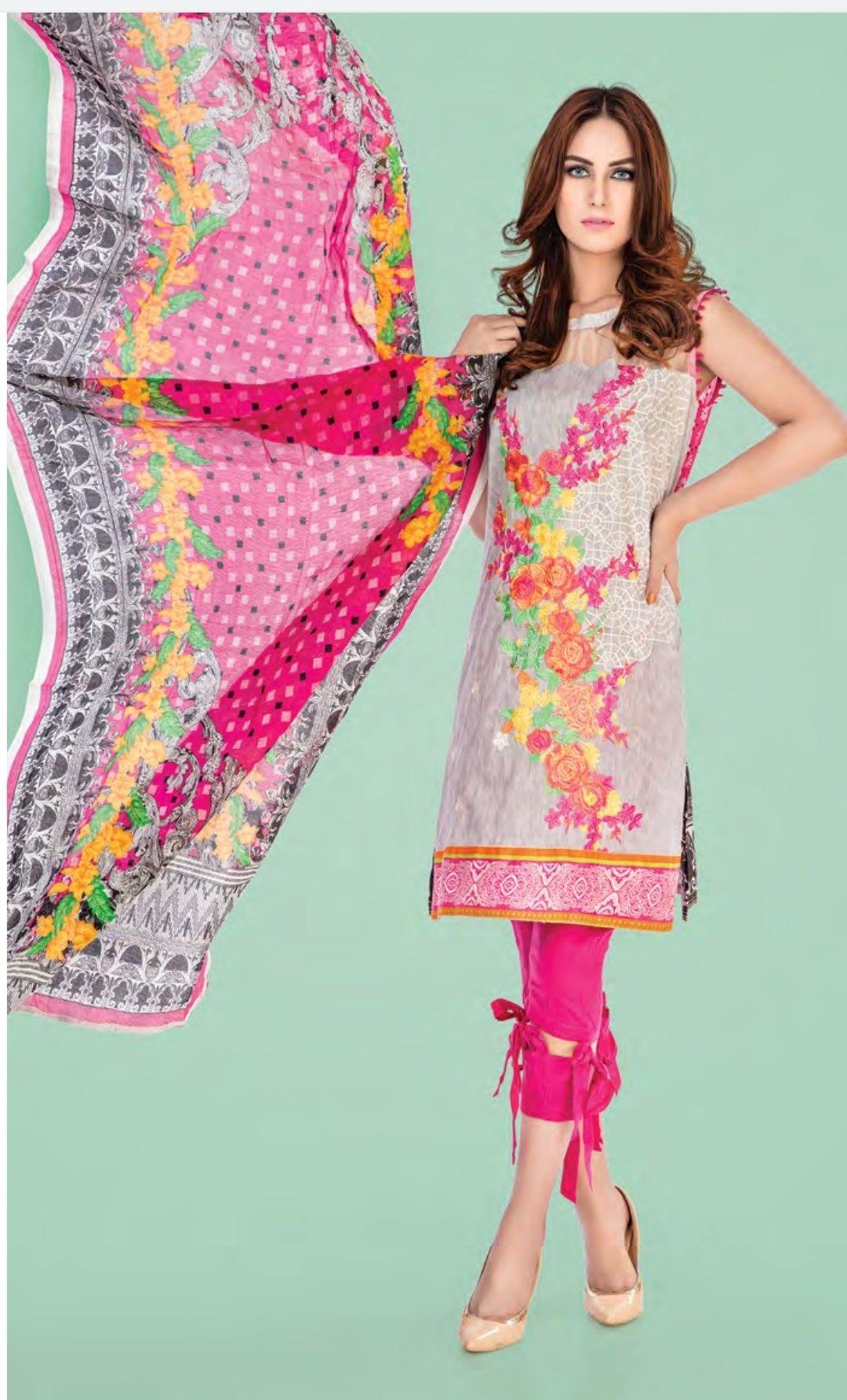 Iznik Digital Embroidered Lawn/67A - AWWALBOUTIQUE