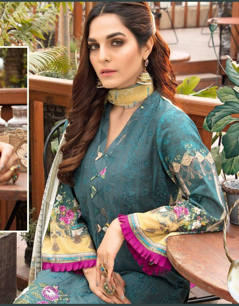 Raabi Luxury Lawn by Ibrahim Textiles/D 01 - AWWALBOUTIQUE