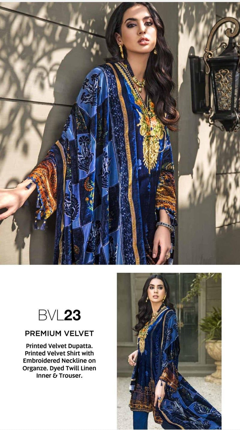 Restocked/Gul Ahmed Colours of Winter/Velvet/BVL23 - AWWALBOUTIQUE