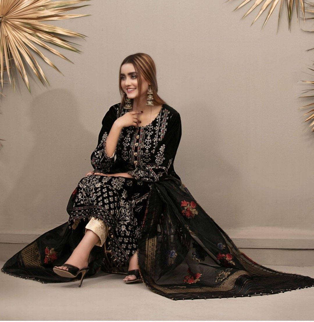 Restocked/Tawakkal Velvet Collection/Semi Stitched - AWWALBOUTIQUE
