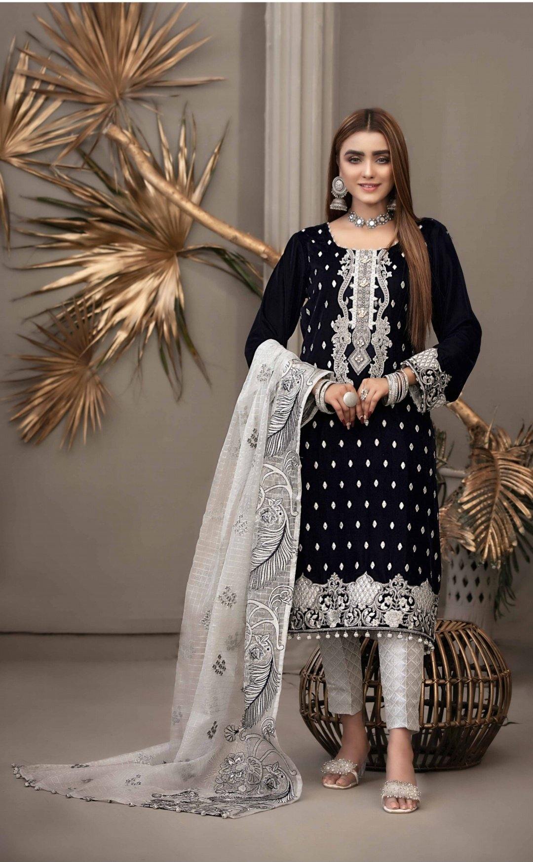 Tawakkal Velvet Collection/Semi Stitched - AWWALBOUTIQUE