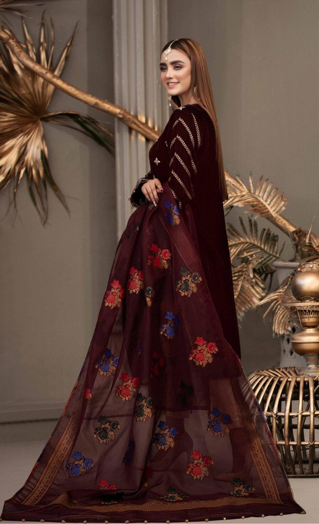 Restocked/Tawakkal Velvet Collection/Semi Stitched - AWWALBOUTIQUE