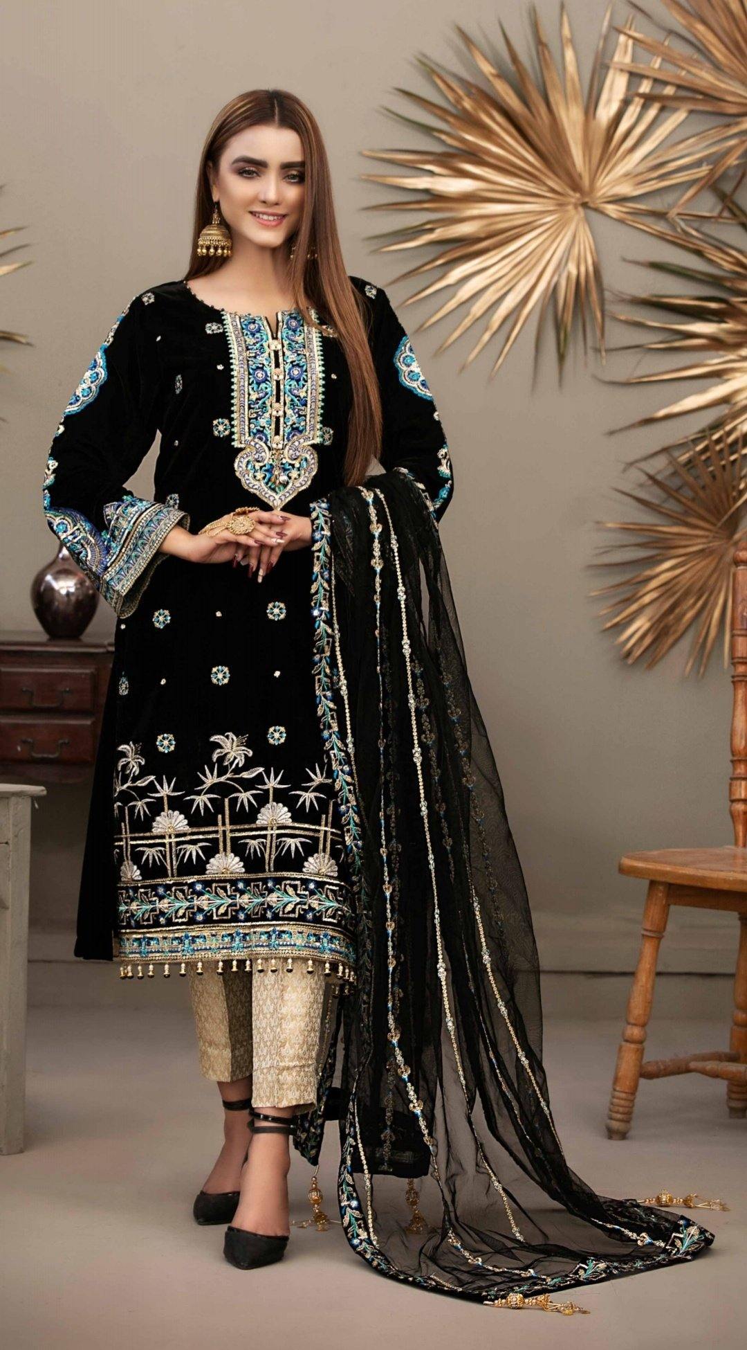 Restocked/Tawakkal Velvet Collection/Semi Stitched - AWWALBOUTIQUE