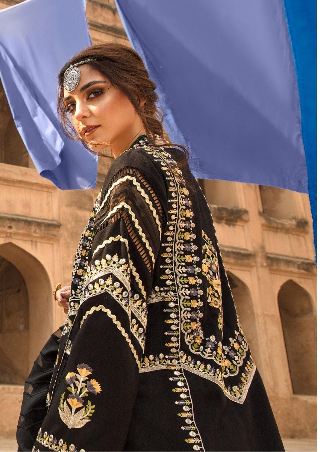 Restocked/Crimson Winter by Saira Shakira/SUNEHRA GOTA - SABLE - AWWALBOUTIQUE