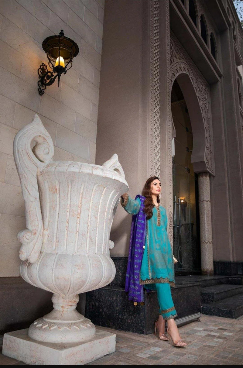 Charizma Signature - An Evening Affair/Leather Jacquard/Cerulean CLJW 05 - AWWALBOUTIQUE