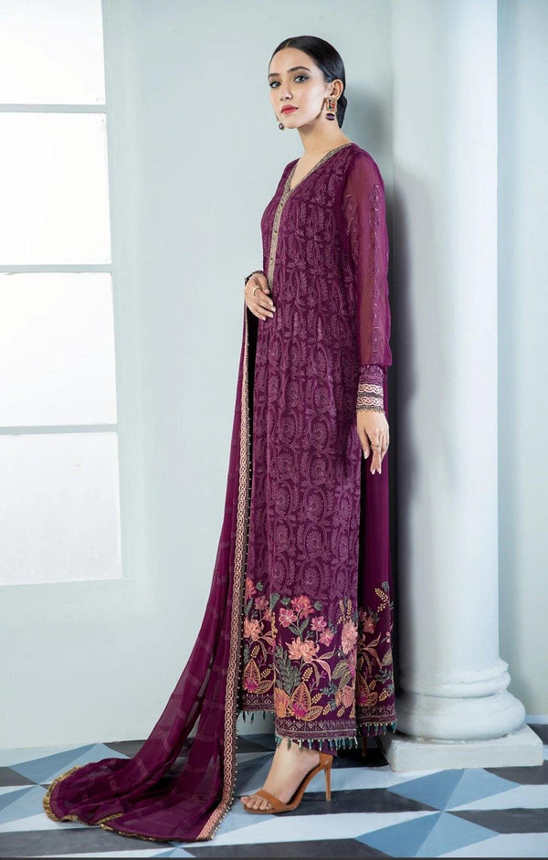 Alizeh Embroidered Chiffon/Vol 3/Zhaleh - AWWALBOUTIQUE