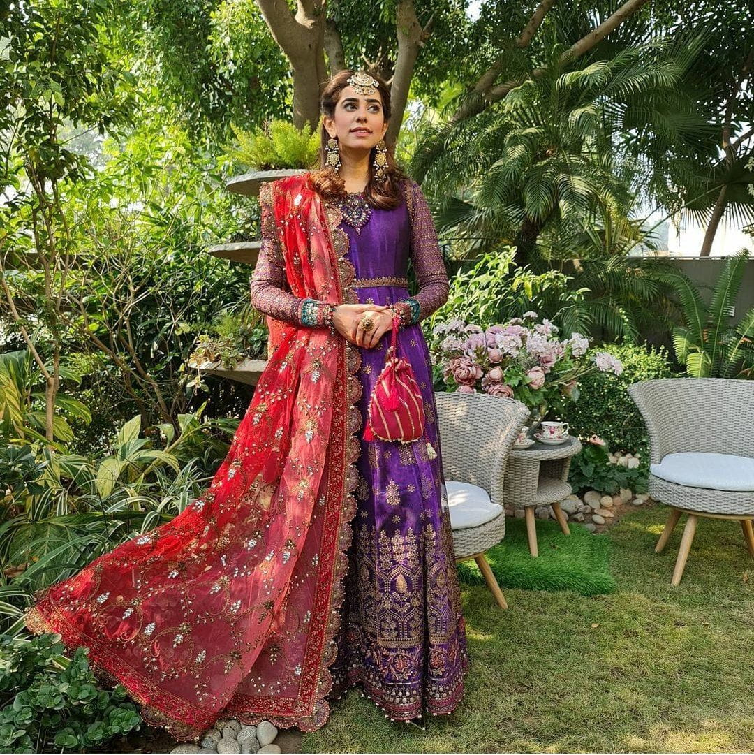 Spotted in Maria B Mbroidered Wedding Edition/Purple (BD-2007)