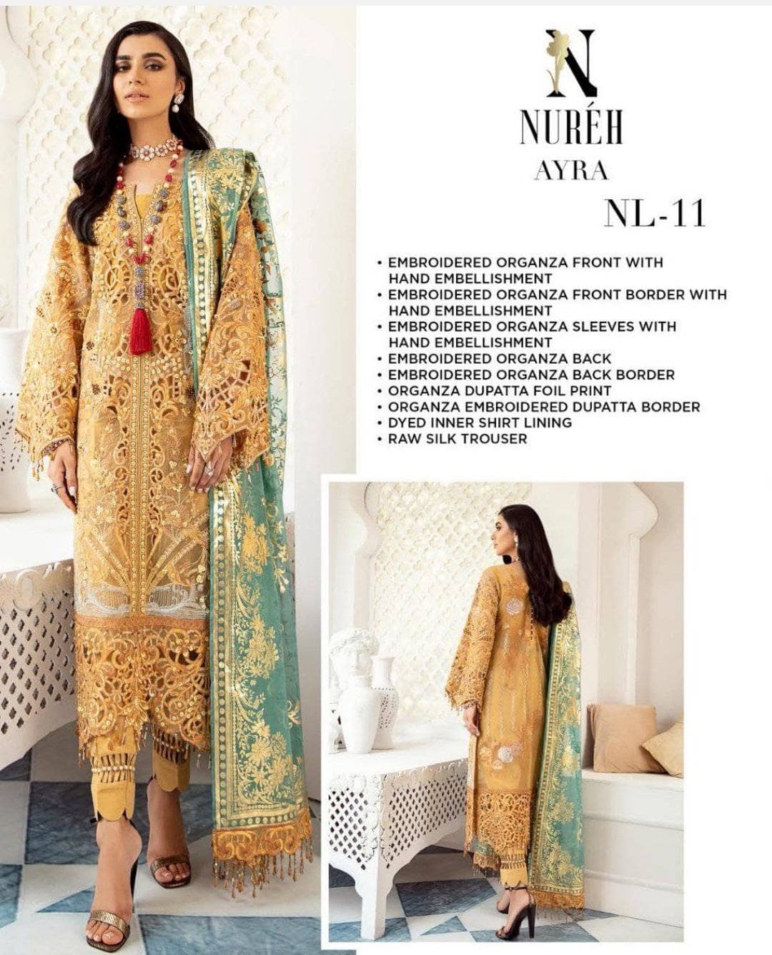 Nureh Mor Bagh Luxe Chiffon/NL-11