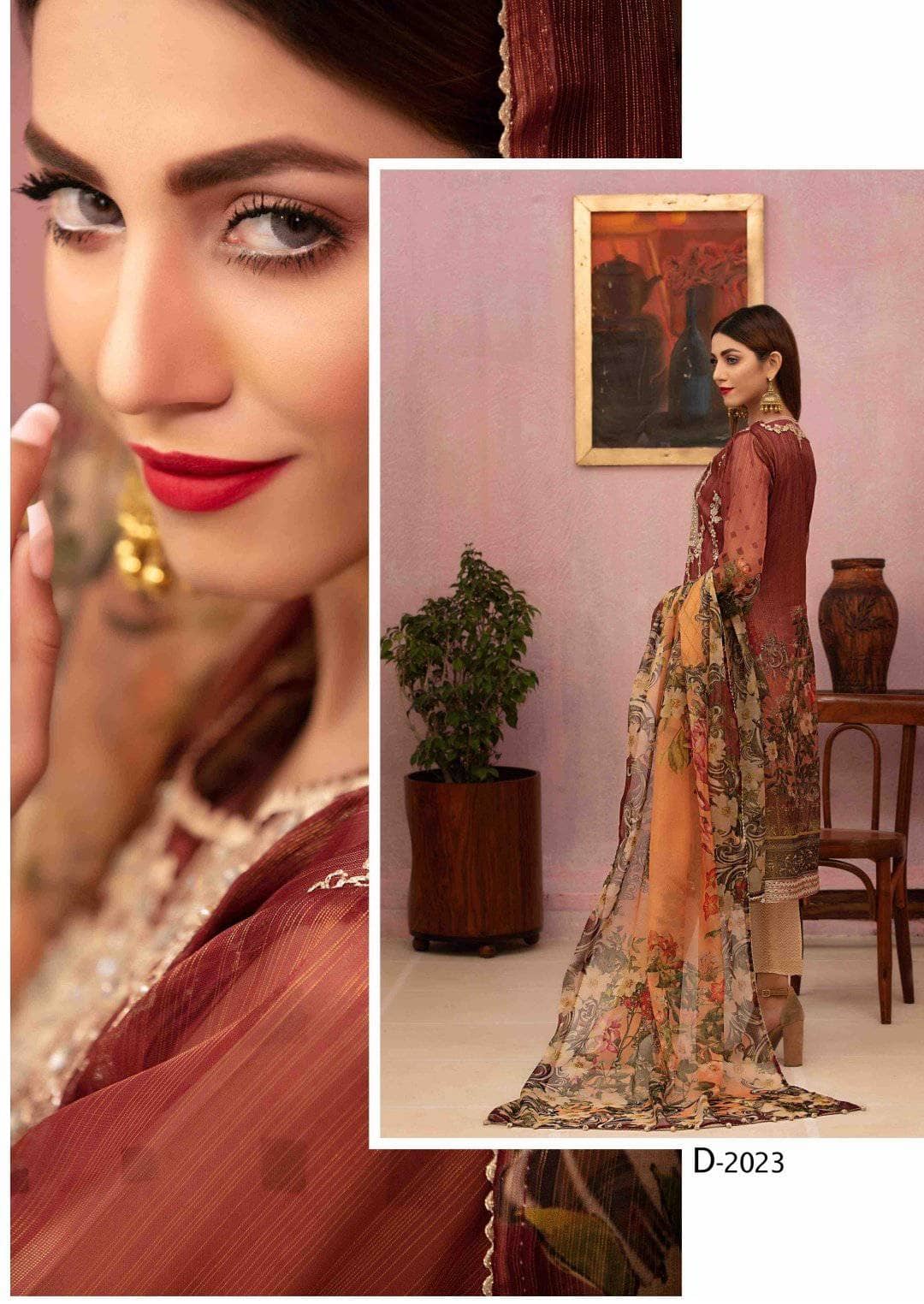 Tawakkal Caria Shaded Masuri/Semi Stitched