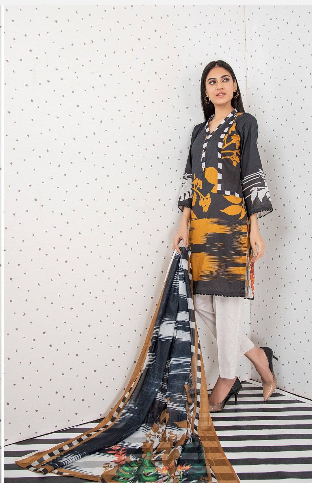 Orchid Printed Lawn with Silk Dupattaa