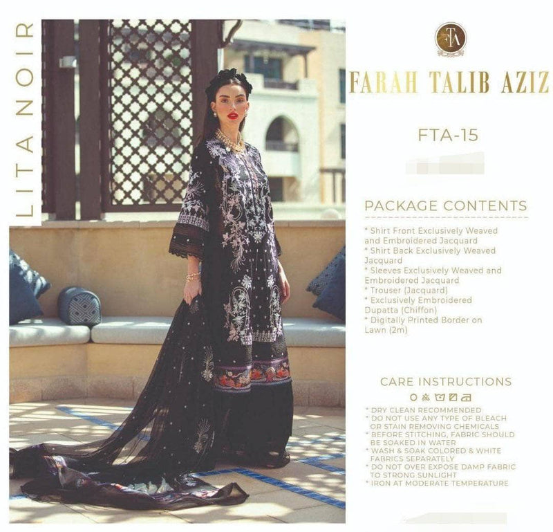 Farah Talib Aziz Lawn 2021/Lita Noir/15