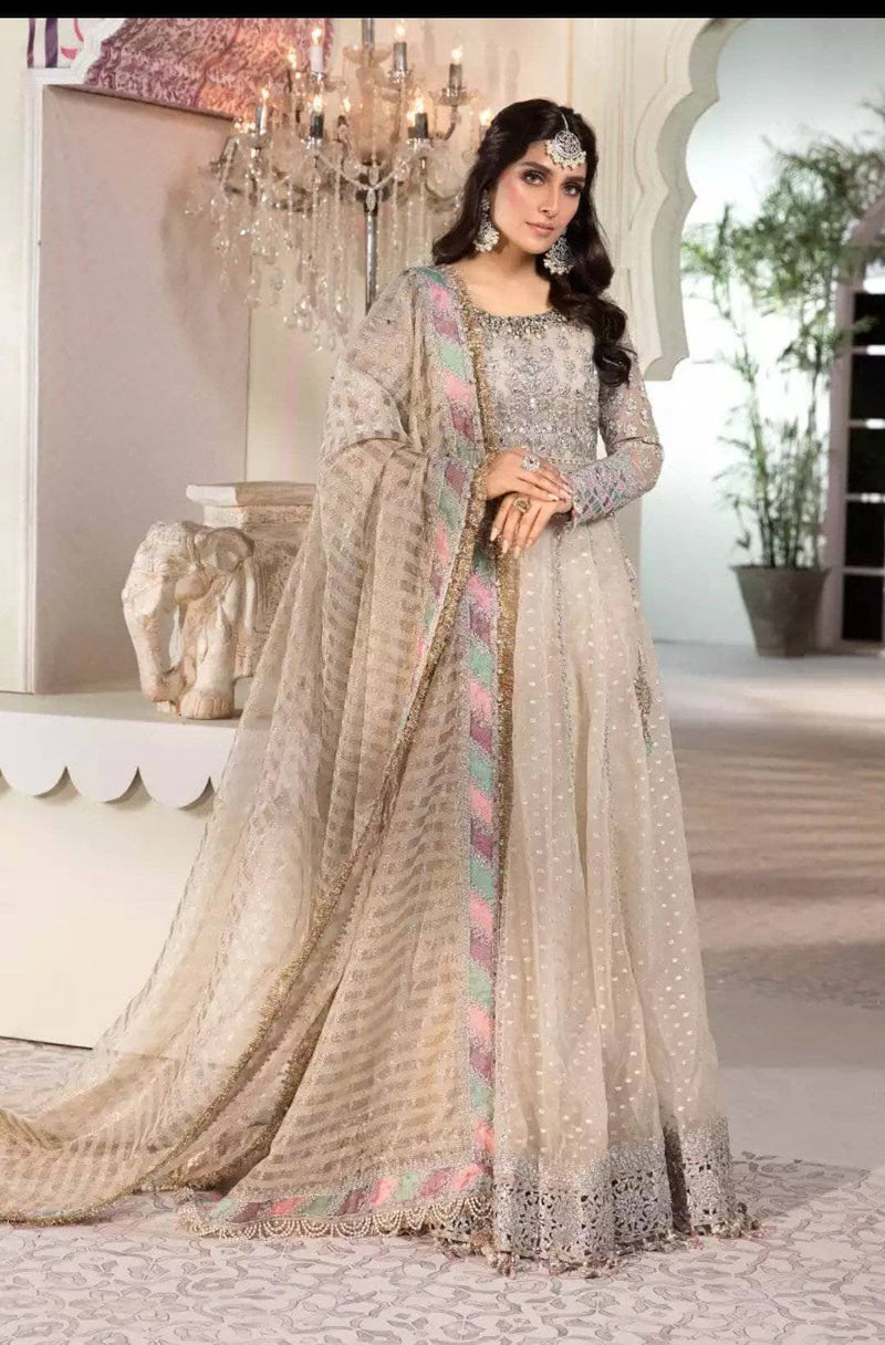 Restocked/Maria B Mbroidered Eid Luxury/Pearl White (BD-2208)