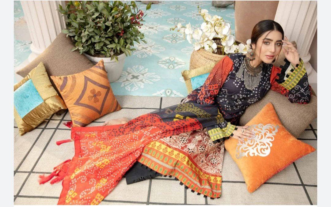 Afreen Chikankari and Chunari Lawn by Riaz Arts