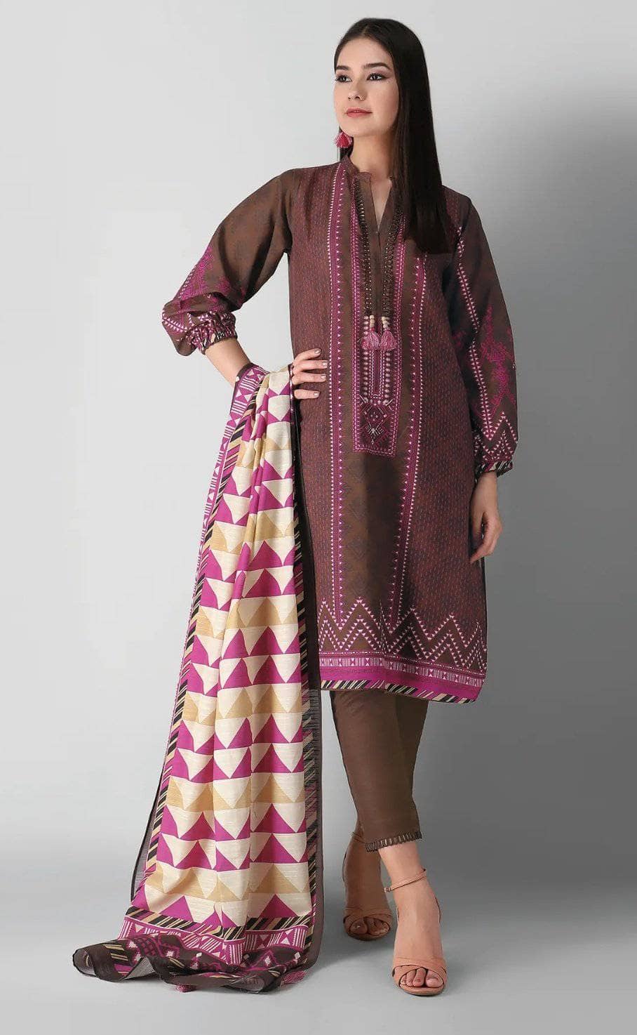 Khaadi Khaddar/Shirt Dupattaa Bottom/ALK2146