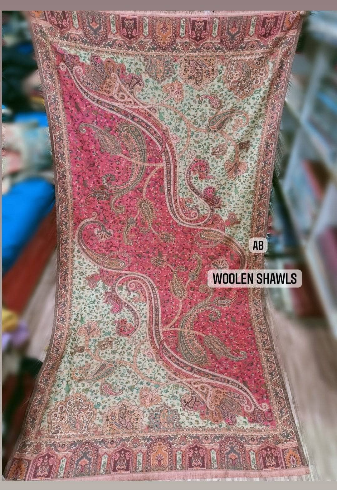Woolen Shawl/Kashmiri Persian Wooven Styling/D18