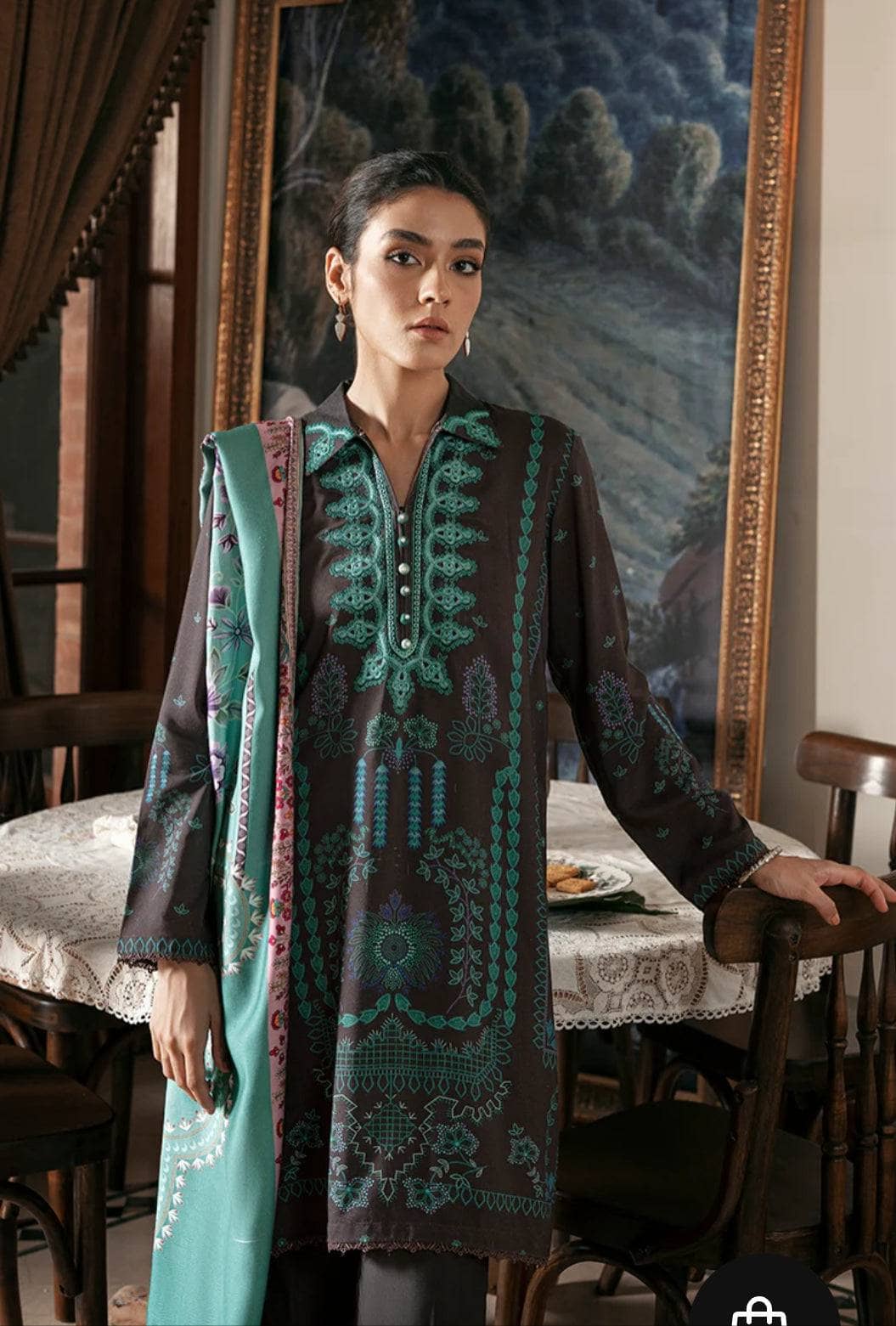 Cross Stitch Winter Edit 1/COAL DUST PRINTED LINEN