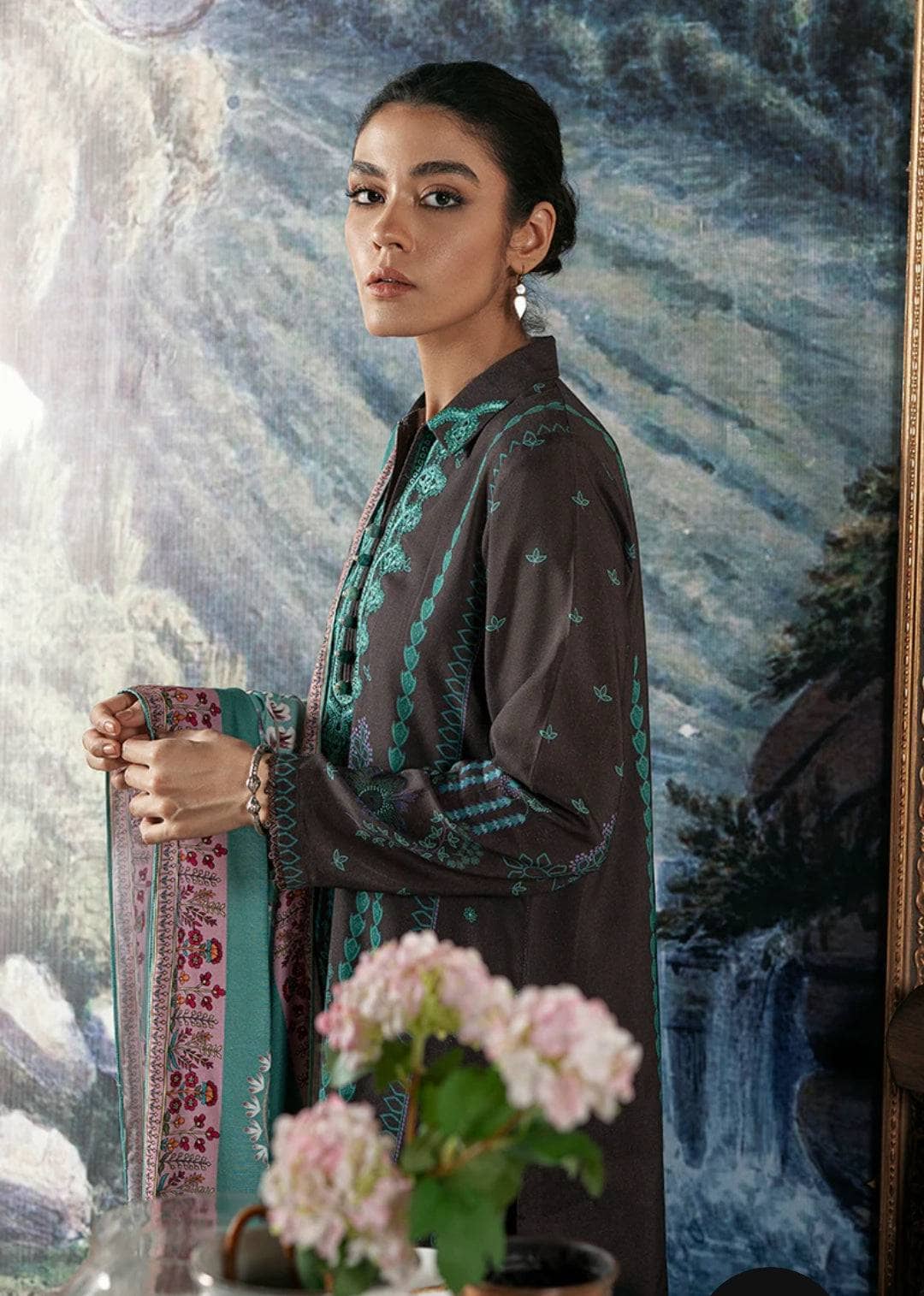 Cross Stitch Winter Edit 1/COAL DUST PRINTED LINEN