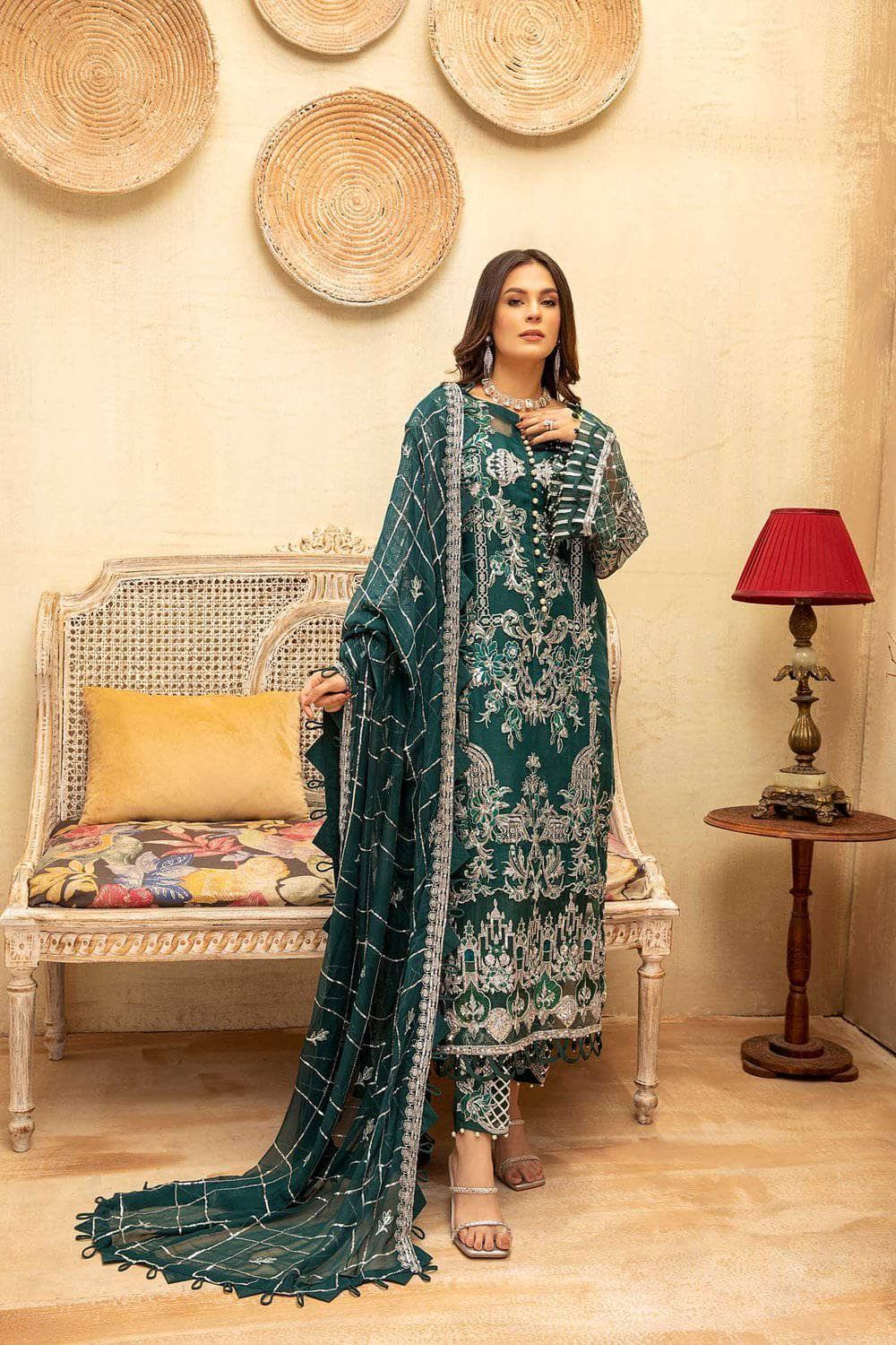 Adans Libas Lamore Organza/Emerald Green