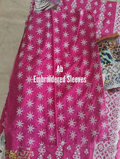 Open Pic/Adans Libas Khumaar/Red Ribbon/Schiffli Embroideried Dupatta