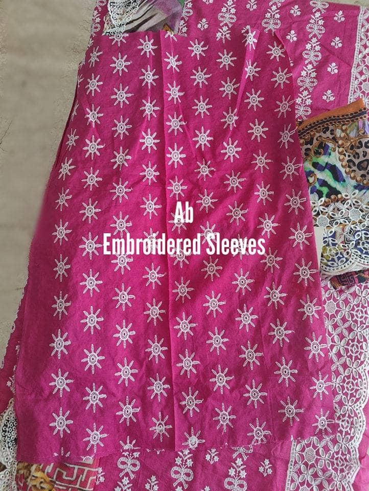 Open Pic/Adans Libas Khumaar/Red Ribbon/Schiffli Embroideried Dupatta