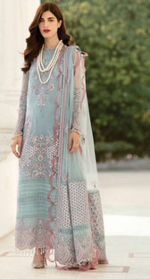 Afrozeh chiffon Brands Afrozeh La Fuchsia/04/Serene Sky
