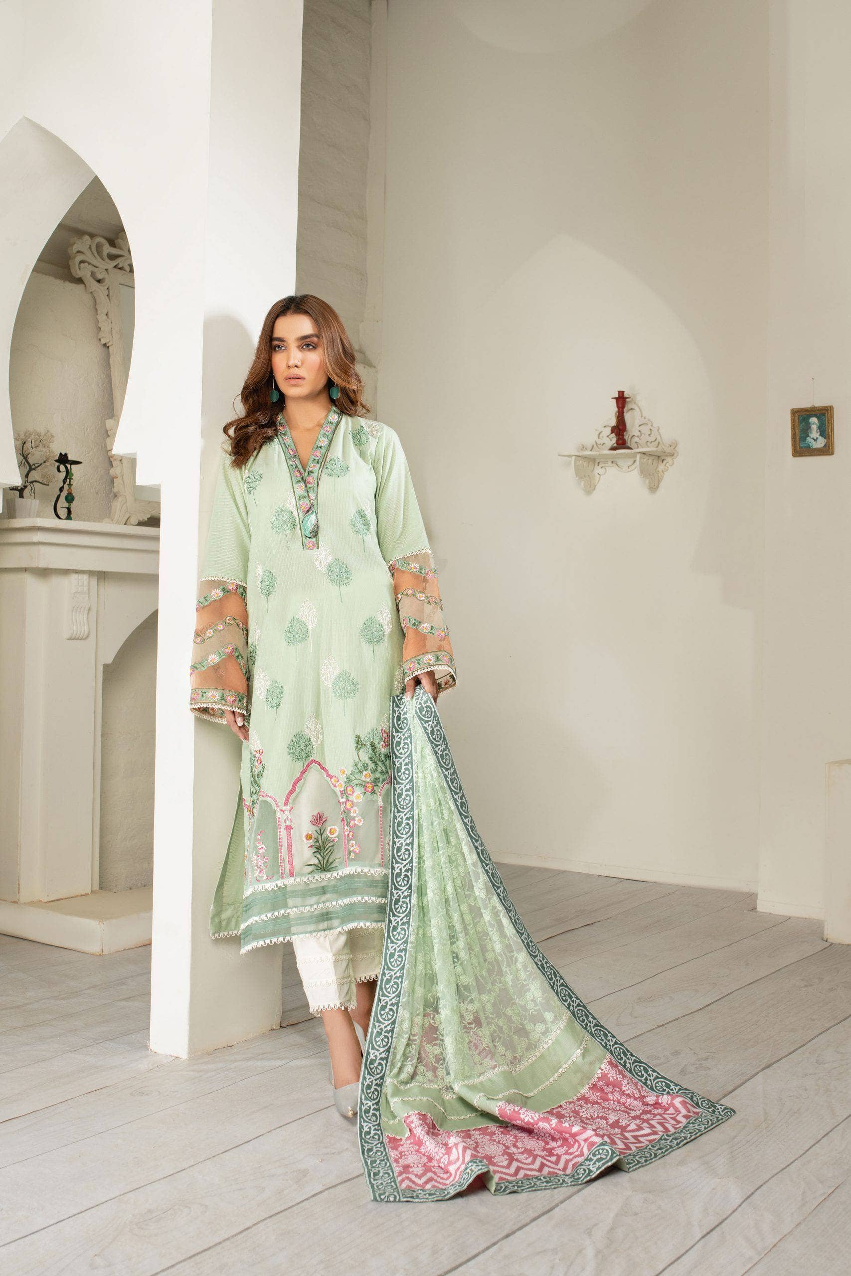 Ajr Couture Alif by Ajr Couture Restocked/Alif by Ajr Couture/Premium Pret Vol 2/Celery Ice