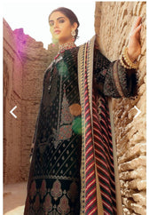Al Karam/FC-06B-21-Black/3 Pc Embroidered Suit With Cotton Silk Dupatta