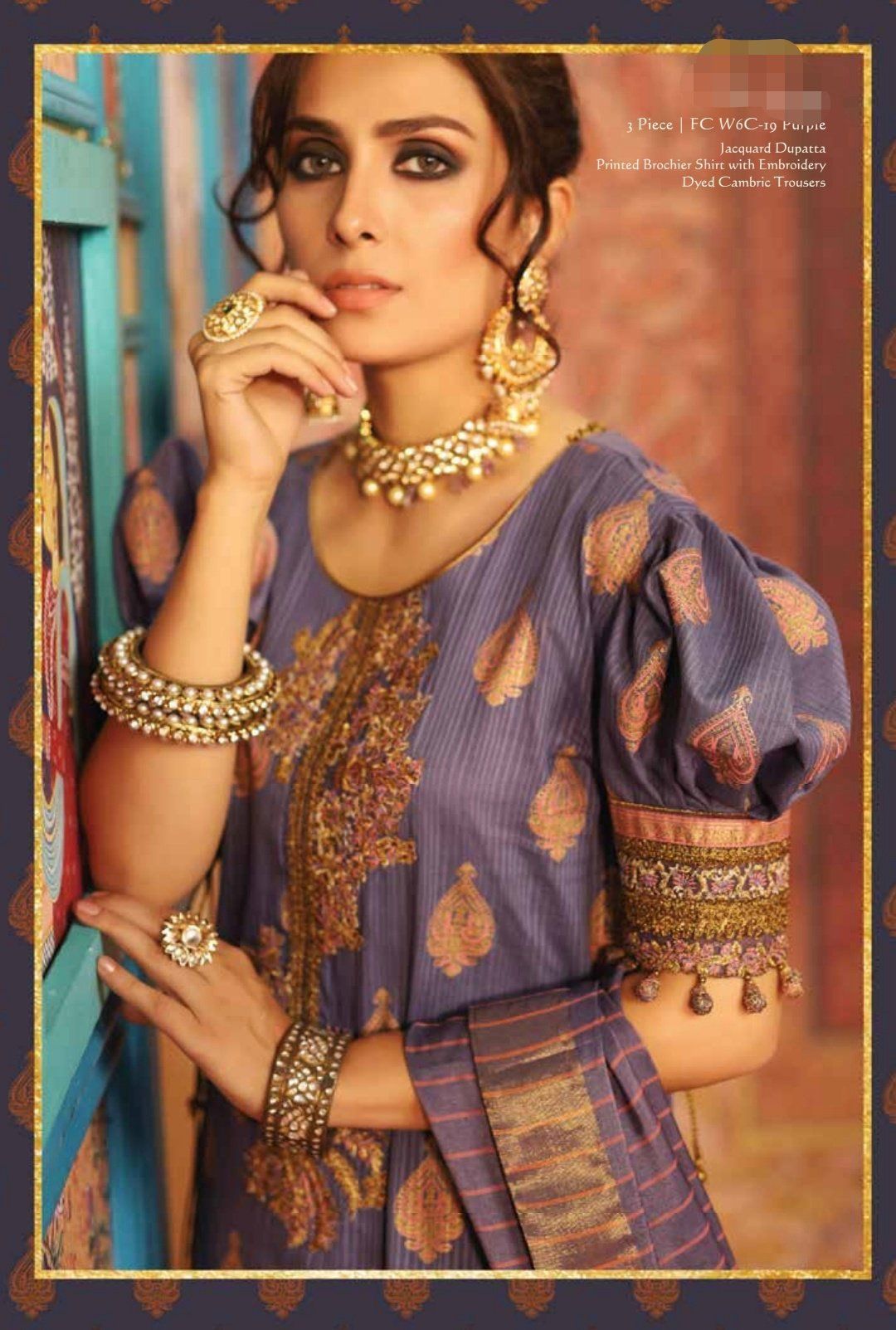 Al Karam Festive Collection/FW 6C-19-Purple/3 Pc