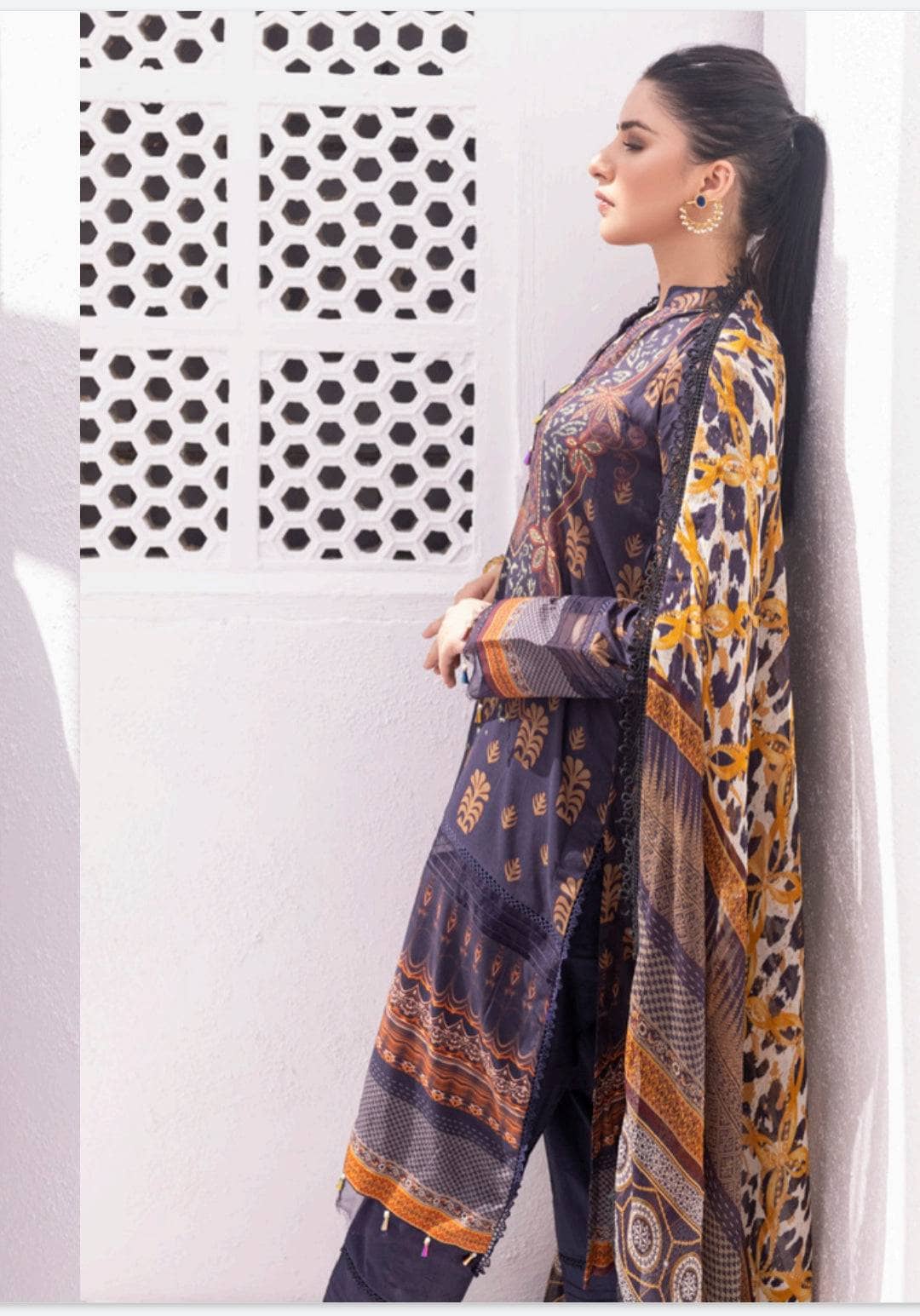 Al Zohaib Lawn Pakistani Suit Al Zohaib Colours/Printed Lawn/Bamber Chiffon Dupatta