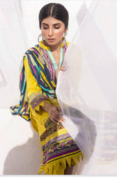 Al Zohaib Lawn Pakistani Suit Al Zohaib Colours/Printed Lawn/Bamber Chiffon Dupatta