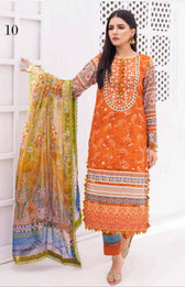 Al Zohaib Lawn Pakistani Suit Al Zohaib Colours/Printed Lawn/Bamber Chiffon Dupatta