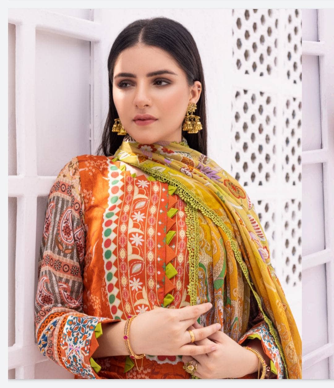 Al Zohaib Lawn Pakistani Suit Al Zohaib Colours/Printed Lawn/Bamber Chiffon Dupatta