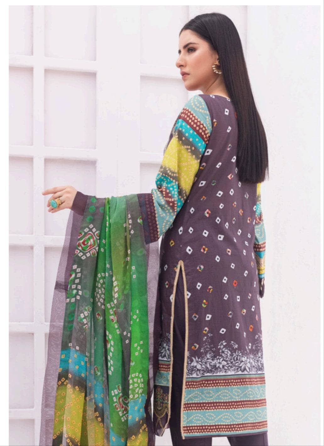 Al Zohaib Lawn Pakistani Suit Al Zohaib Colours/Printed Lawn/Bamber Chiffon Dupatta
