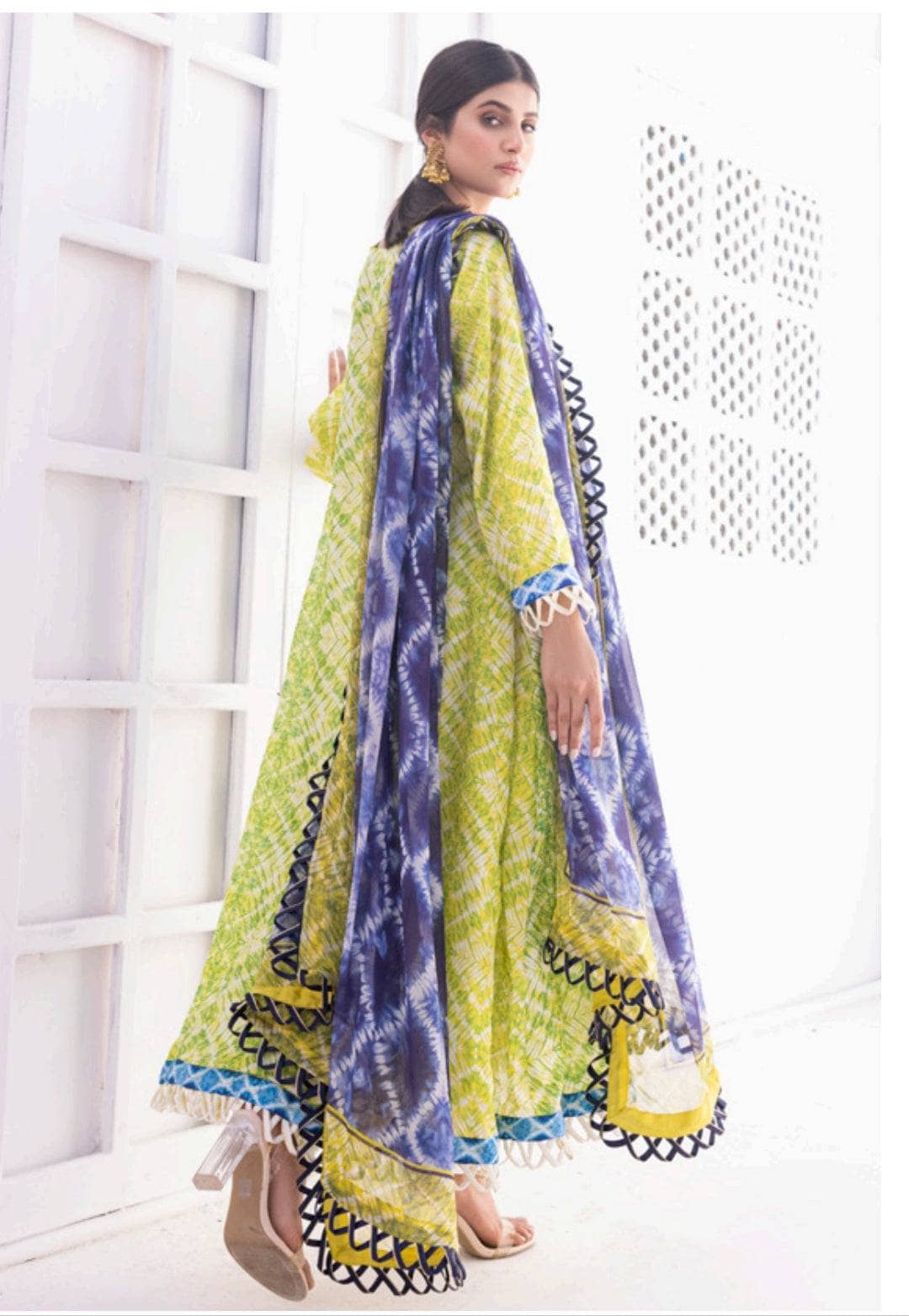 Al Zohaib Lawn Pakistani Suit Al Zohaib Colours/Printed Lawn/Bamber Chiffon Dupatta