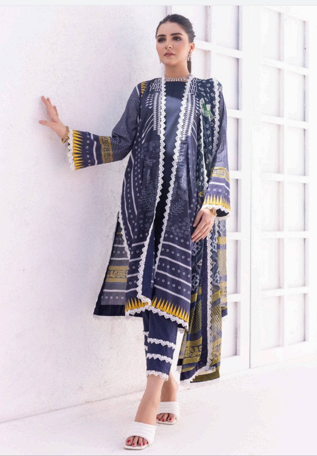Al Zohaib Lawn Pakistani Suit Al Zohaib Colours/Printed Lawn/Bamber Chiffon Dupatta