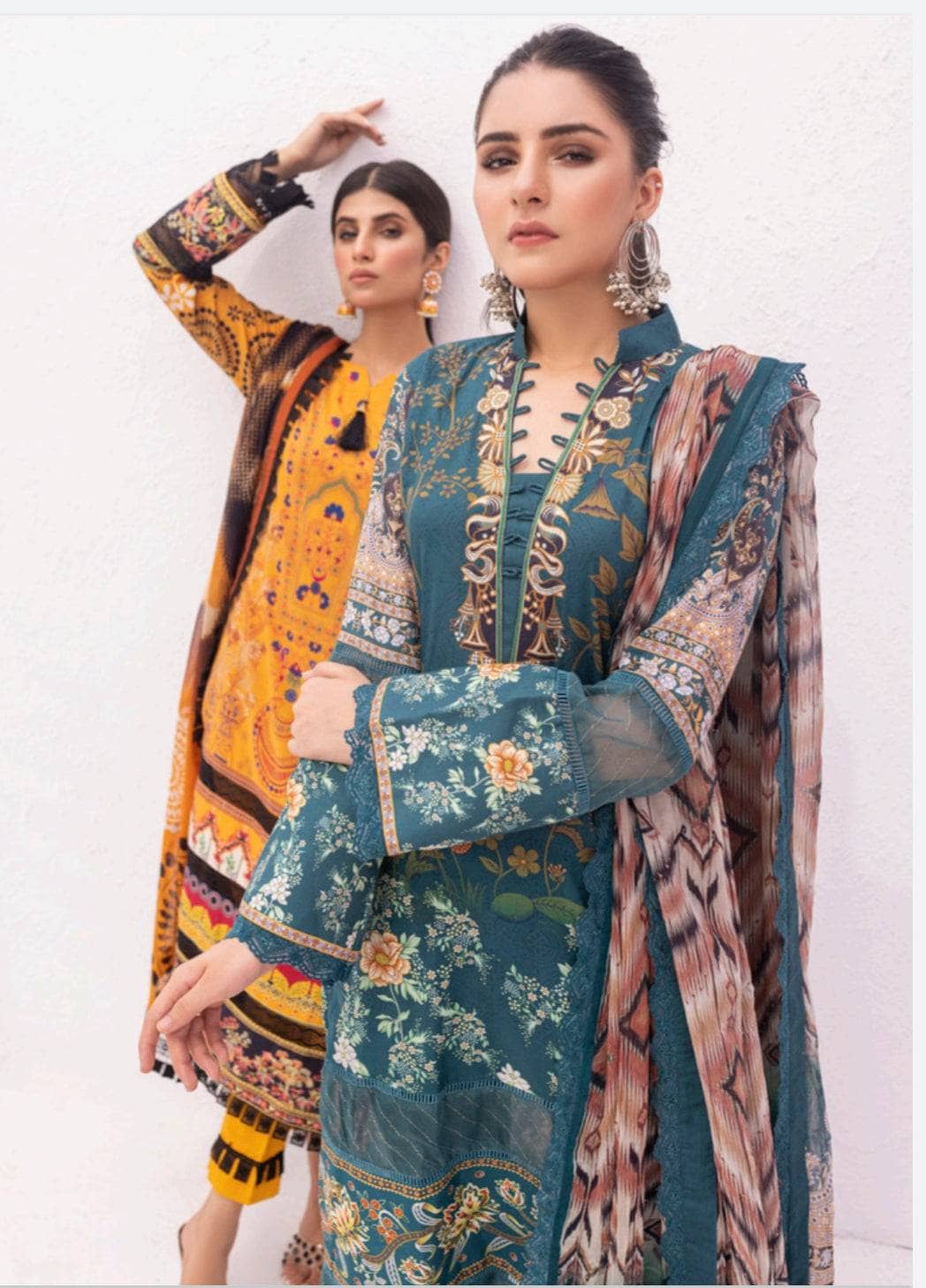 Al Zohaib Lawn Pakistani Suit Al Zohaib Colours/Printed Lawn/Bamber Chiffon Dupatta