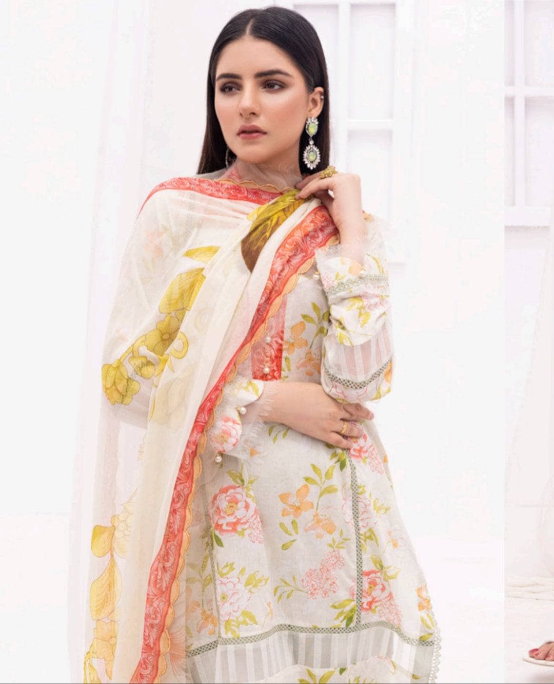 Al Zohaib Lawn Pakistani Suit Al Zohaib Colours/Printed Lawn/Bamber Chiffon Dupatta