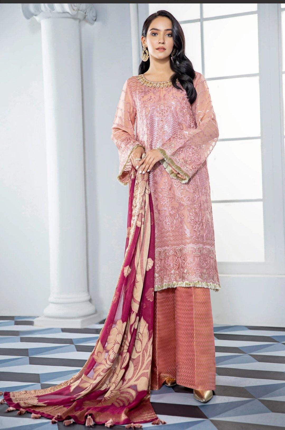 Alizeh Embroidered Chiffon/Vol 3/Sohneri - AWWALBOUTIQUE