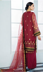 Alizeh Embroidered Chiffon/Vol 3/Surkh - AWWALBOUTIQUE