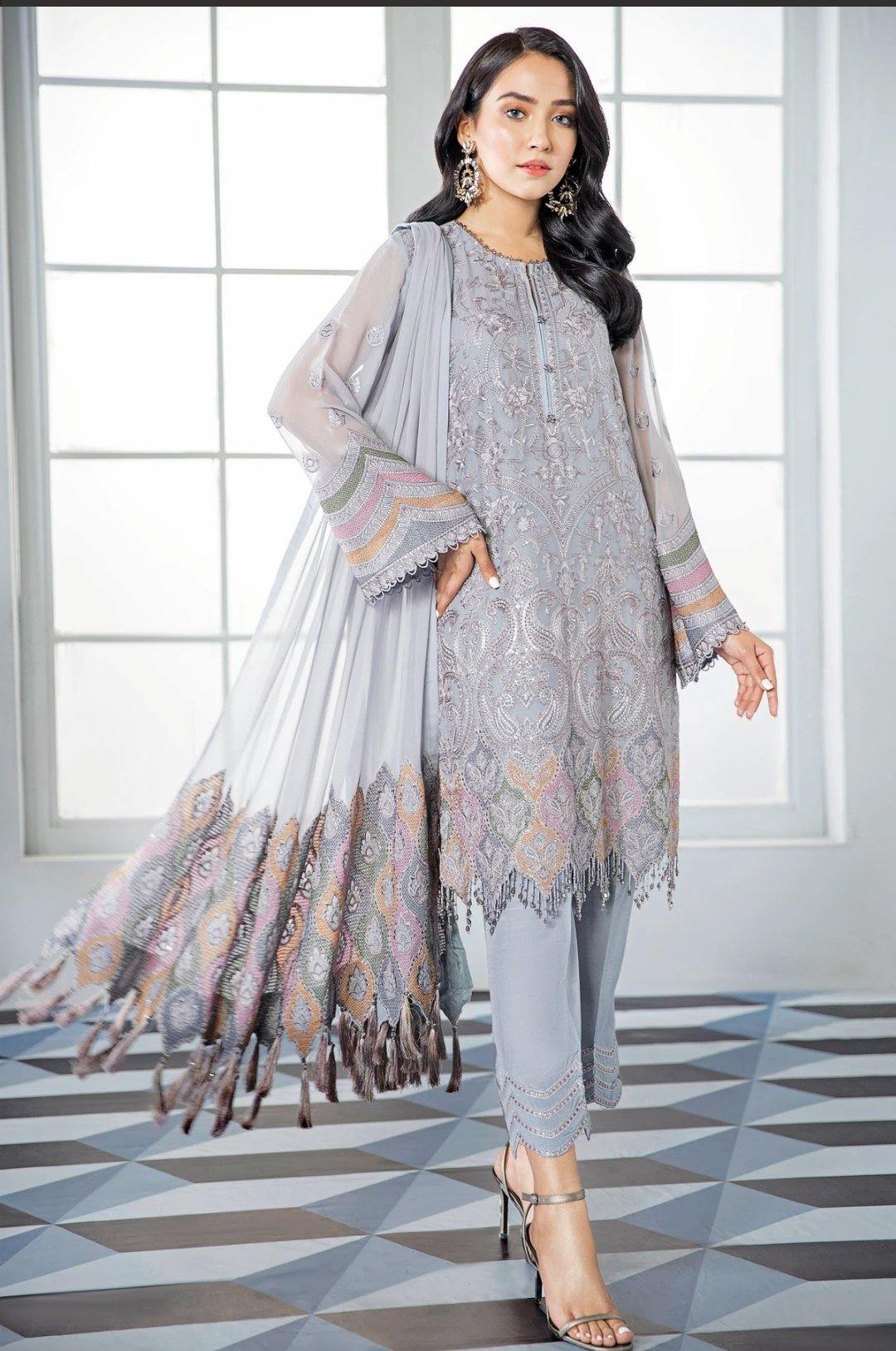 Alizeh Embroidered Chiffon/Vol 3/Zarbin - AWWALBOUTIQUE