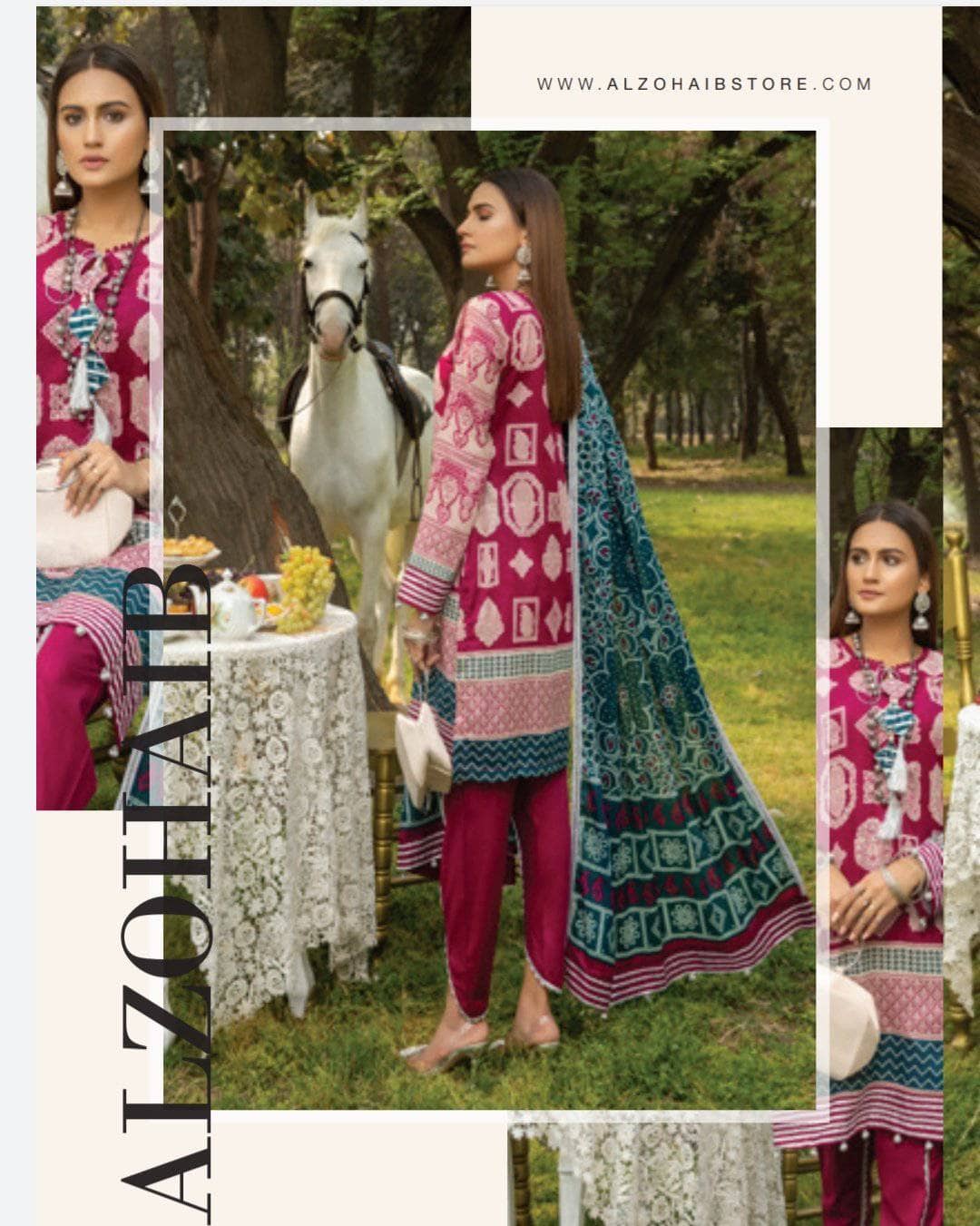 Anum Lawn Pakistani Suit Anum Lawn by Al Zohaib Textiles/Daily Wear