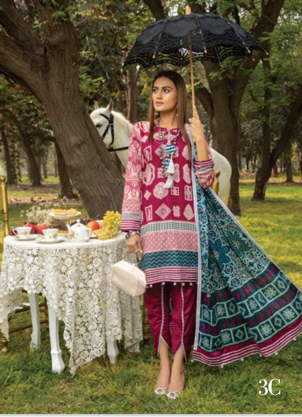 Anum Lawn Pakistani Suit Anum Lawn by Al Zohaib Textiles/Daily Wear