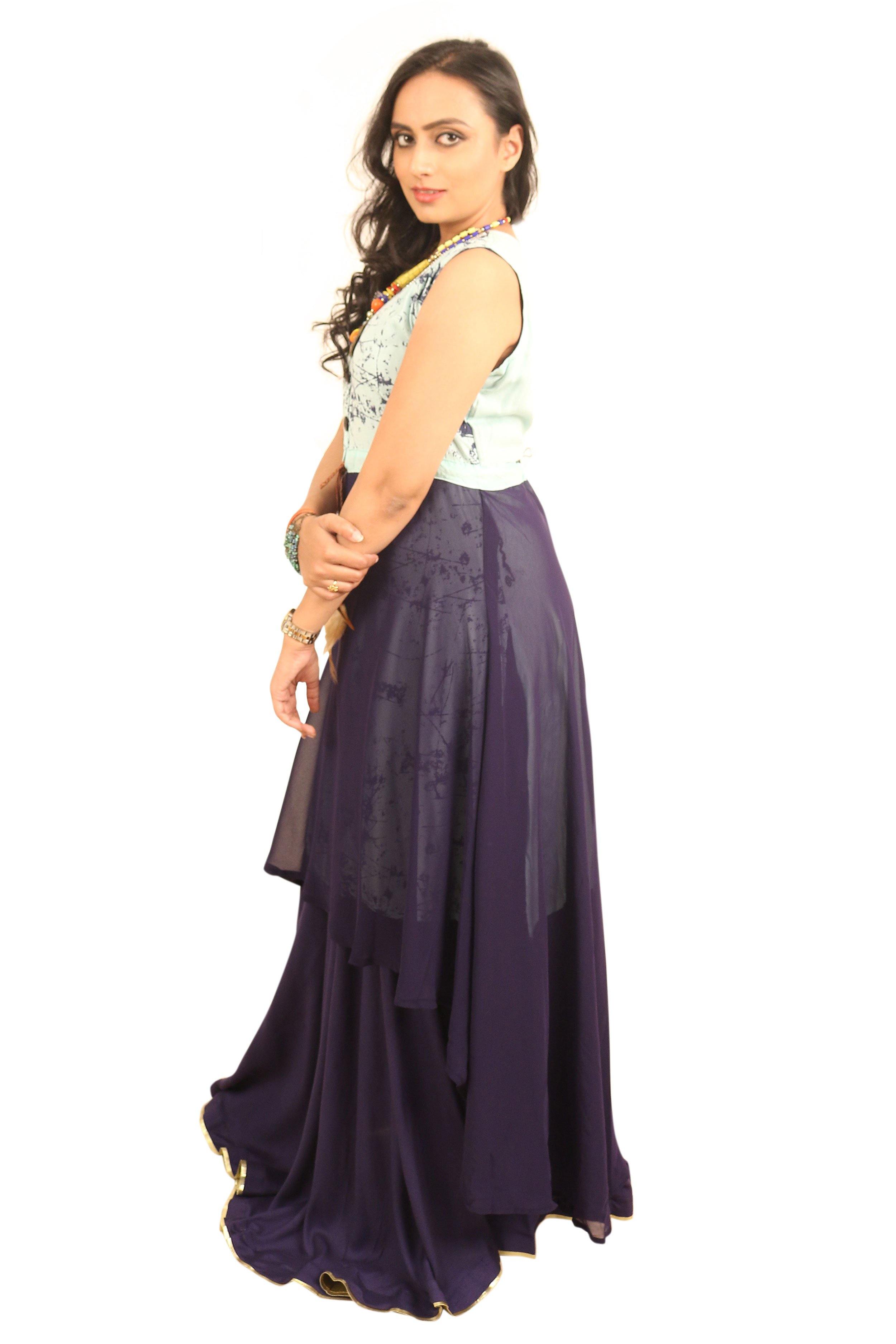 Ready to Wear|Assymetrical 2 in 1 Dress|Size L - AWWALBOUTIQUE