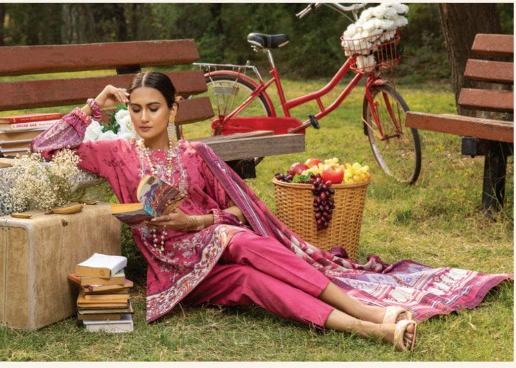 AWWALBOUTIQUE Lawn Pakistani Suit Anum Lawn by Al Zohaib Textiles/Daily Wear