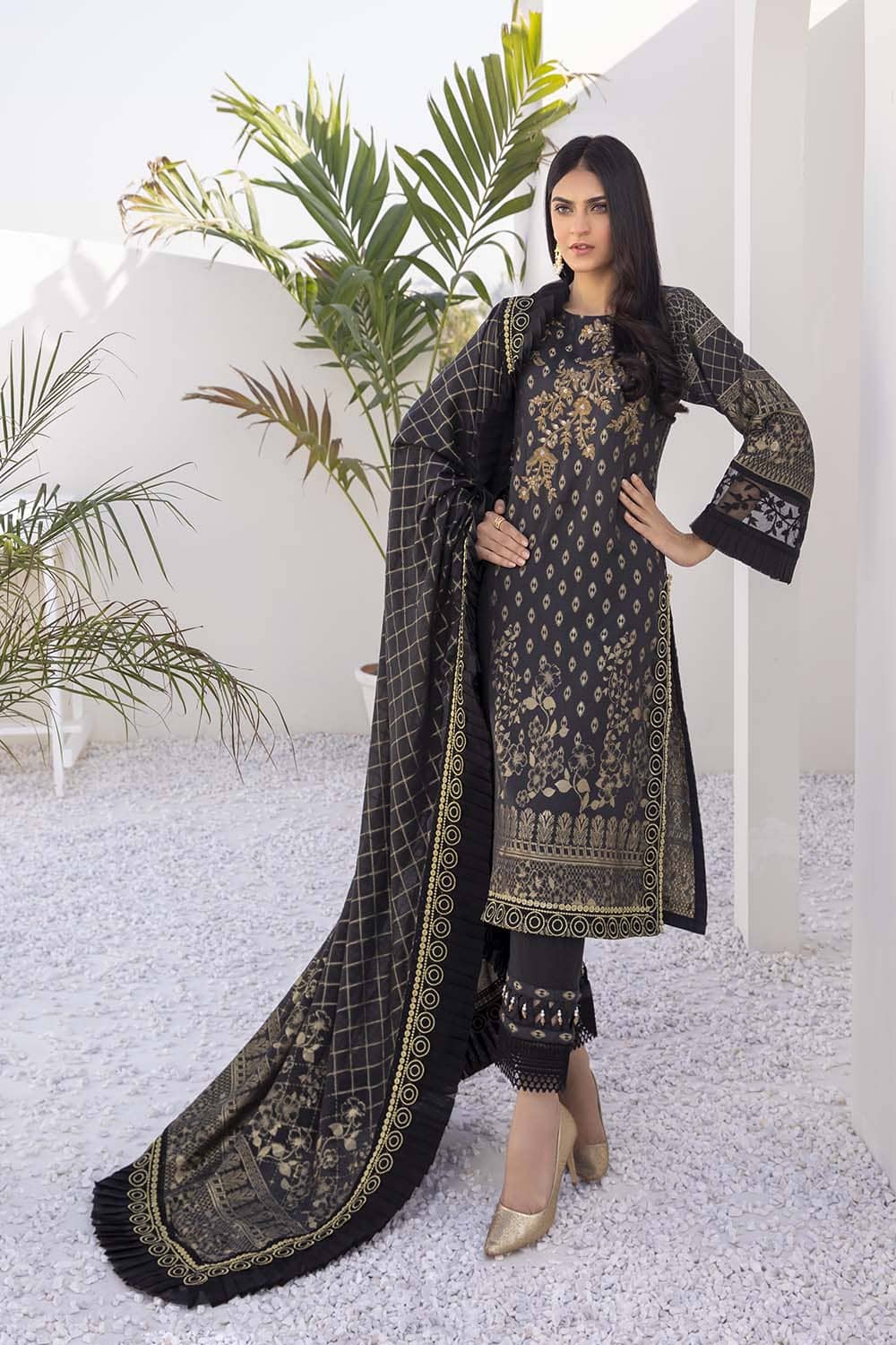 Azure Festive Cotton Jacquard/Oriental Night