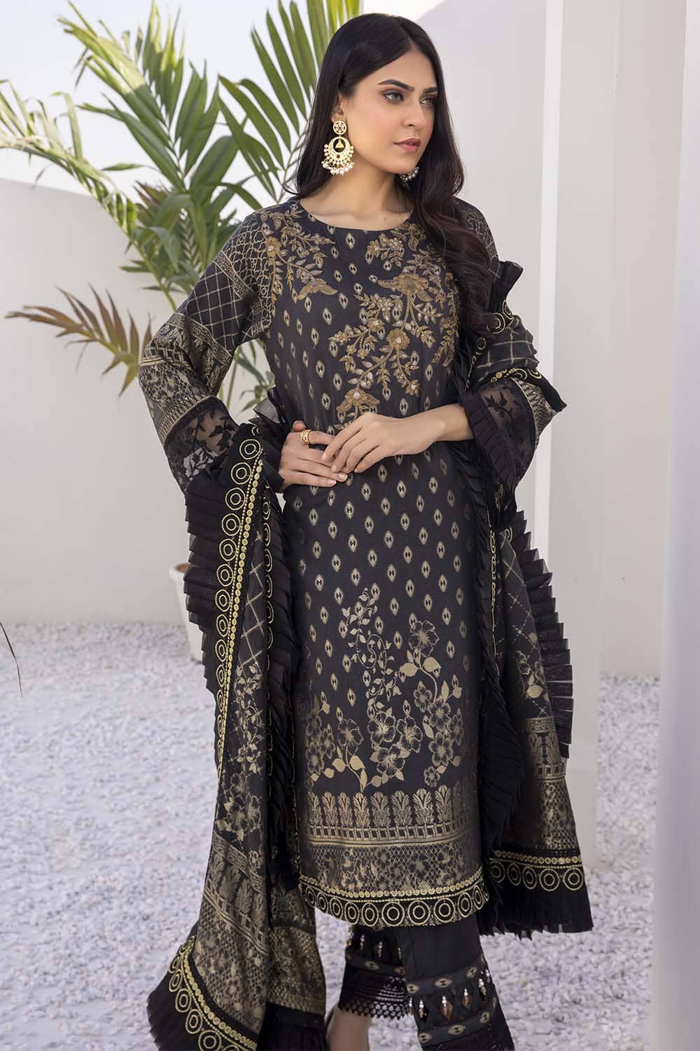 Azure Festive Cotton Jacquard/Oriental Night