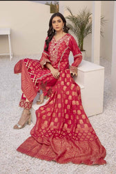 Azure Festive Cotton Jacquard/Daisy